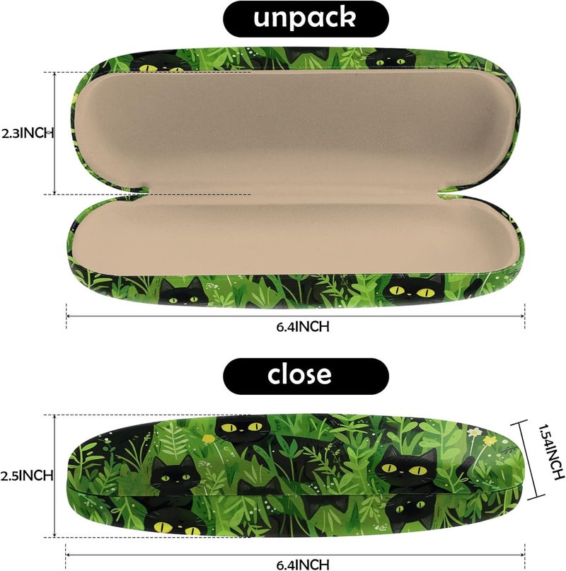 Cabreche Glasses Case Hard Shell Eyeglass Portable Glasses Eyeglasses Holder Box with Cleaning Cloth Women Girls Men Cute - Image 2
